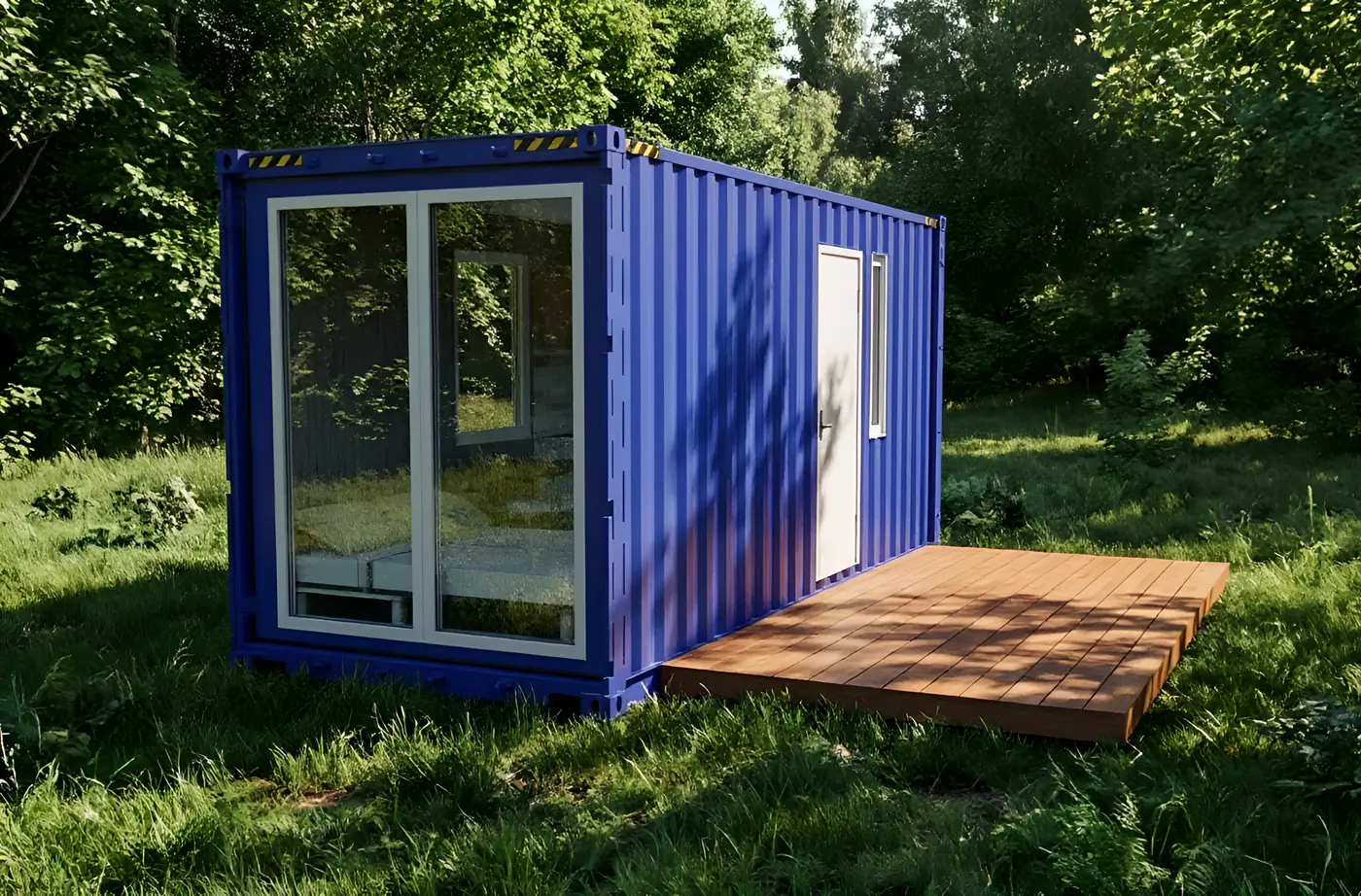 Глэмпинг-модуль — планировка «Студия 20 ft», визуализация