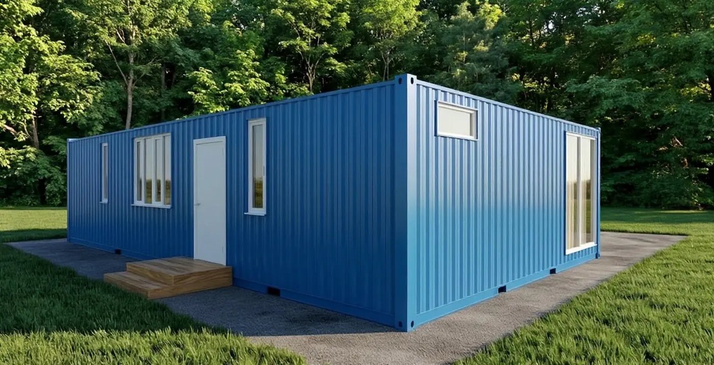 Premium 2 × 40ft — планировка «Две спальни и два санузла», визуализация