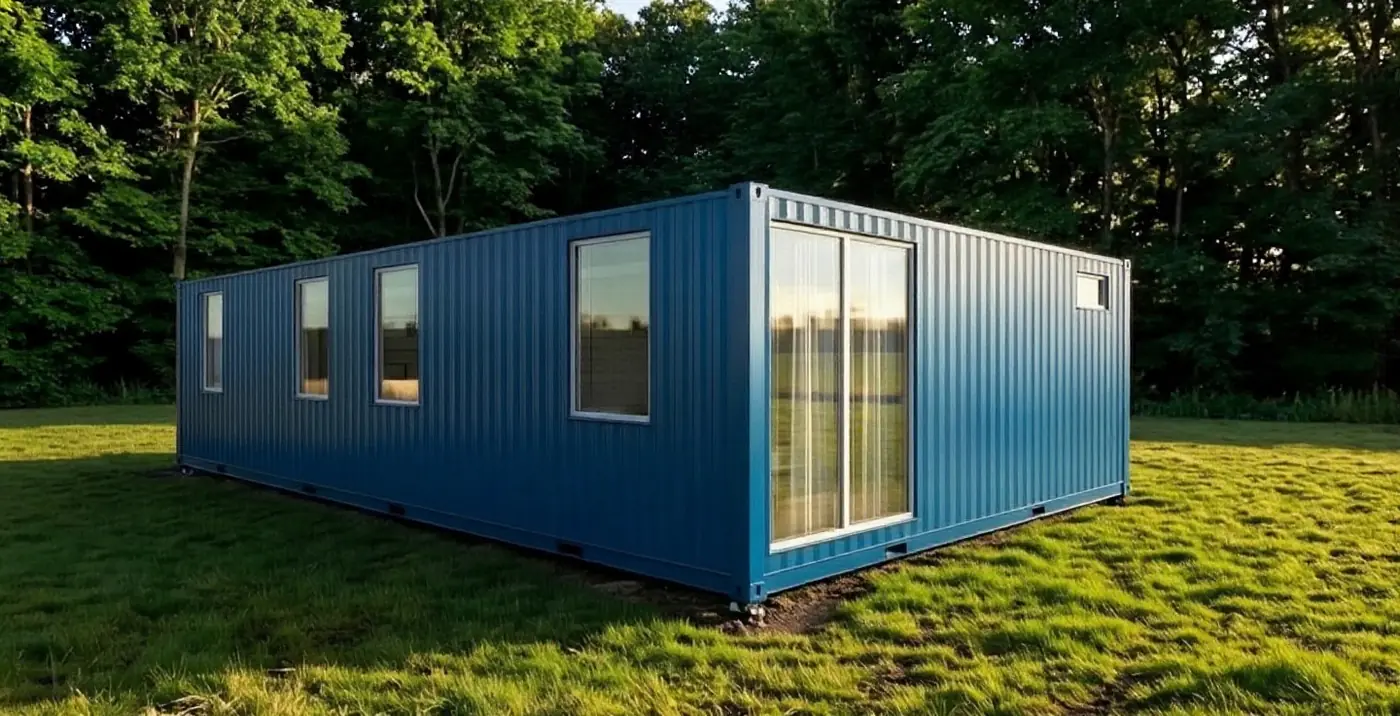 Premium 2 × 40ft — планировка «Две спальни и два санузла», визуализация